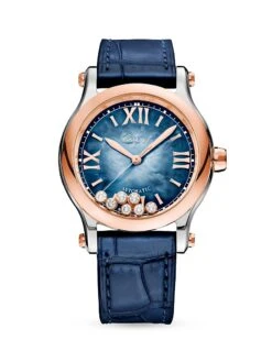 Chopard Happy Sport Diamond & Mother-Of-Pearl Watch