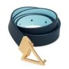 Bottega Veneta Reversible Triangle Leather Belt -Fashion Jewelry & Accessories 0400017074593 BLUE