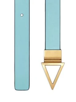 Bottega Veneta Reversible Triangle Leather Belt -Fashion Jewelry & Accessories 0400017074593 BLUE A3