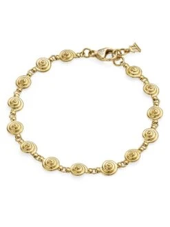 18K Yellow Gold & Diamond Spiral Bracelet