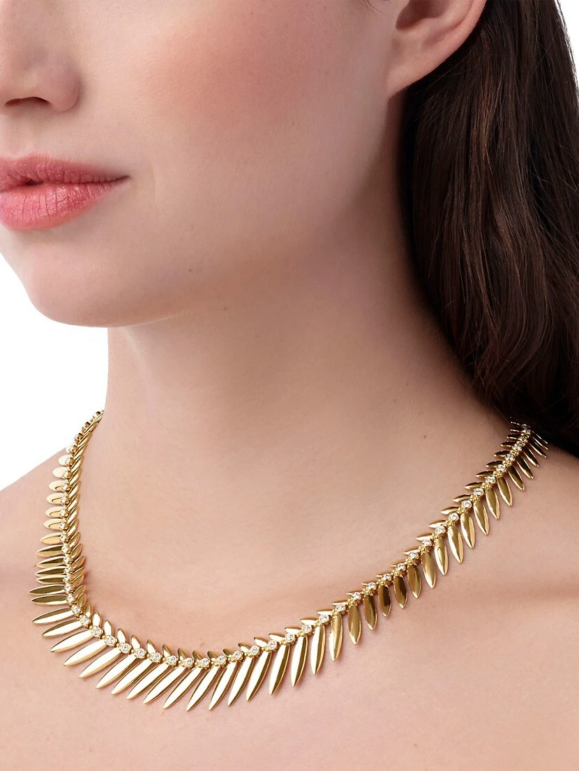 Florence121 18K Gold & Diamond Vine Necklace 4 Florence121 18K Gold & Diamond Vine Necklace - Image 2