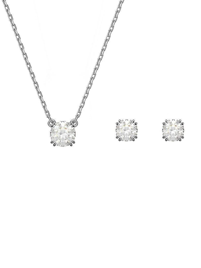 Swarovski Constella 2-Piece Rhodium-Plated & Crystal Earring & Necklace Set 3 Swarovski Constella 2-Piece Rhodium-Plated & Crystal Earring & Necklace Set