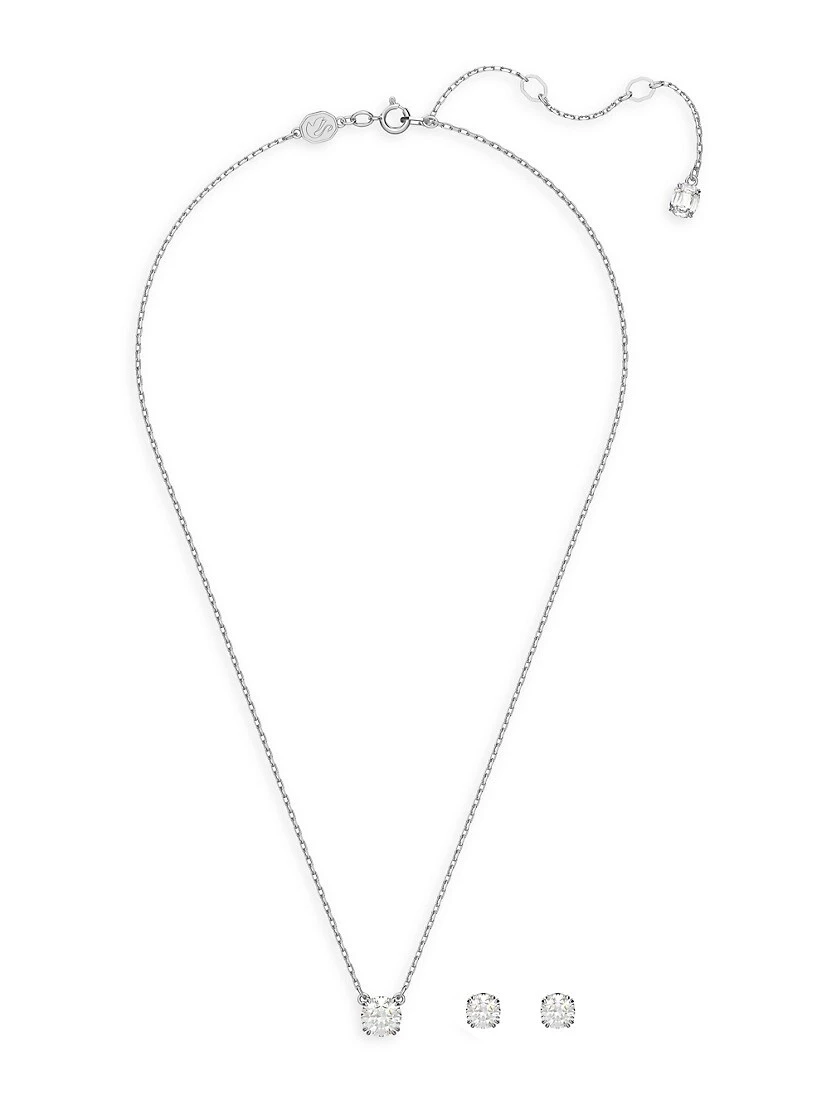 Swarovski Constella 2-Piece Rhodium-Plated & Crystal Earring & Necklace Set 4 Swarovski Constella 2-Piece Rhodium-Plated & Crystal Earring & Necklace Set - Image 2