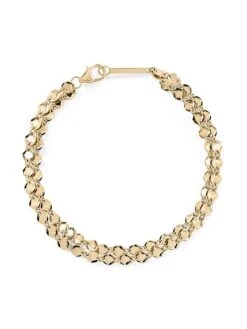 14K Yellow Gold Miami Link Double-Chain Bracelet