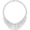 Glitz Rhodium-Plated & Cubic Zirconia Drama Fan Collar Necklace -Fashion Jewelry & Accessories 0400017111794 STERLINGSILVER