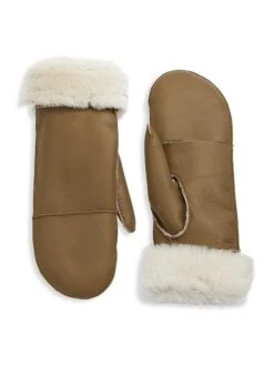Maximilian Shearling Flip-Top Mittens