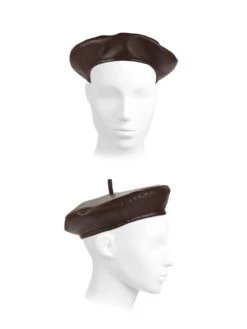 Eugenia Kim Carter Leather Beret -Fashion Jewelry & Accessories 0400017156728 CHOCOLATE A2