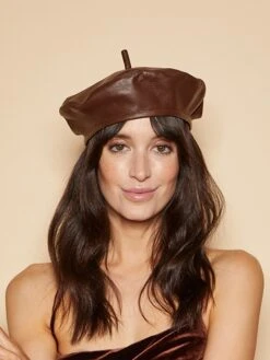 Eugenia Kim Carter Leather Beret -Fashion Jewelry & Accessories 0400017156728 CHOCOLATE A3