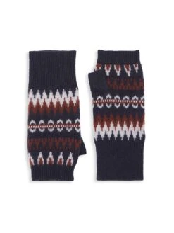 Cashmere Fair Isle Fingerless Gloves