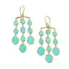 Polished Rock Candy 18K Yellow Gold & Turquoise Small Chandelier Earrings