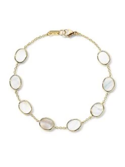 Confetti 18K Yellow Gold & Mother-Of-Pearl Station Bracelet