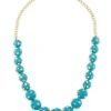 Goldtone Crystal & Turquoise Resin Necklace -Fashion Jewelry & Accessories 0400017174648 TURQUOISE