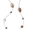 Polished Rock Candy Sterling Silver & Shell Long Station Necklace -Fashion Jewelry & Accessories 0400017188252 SILVER