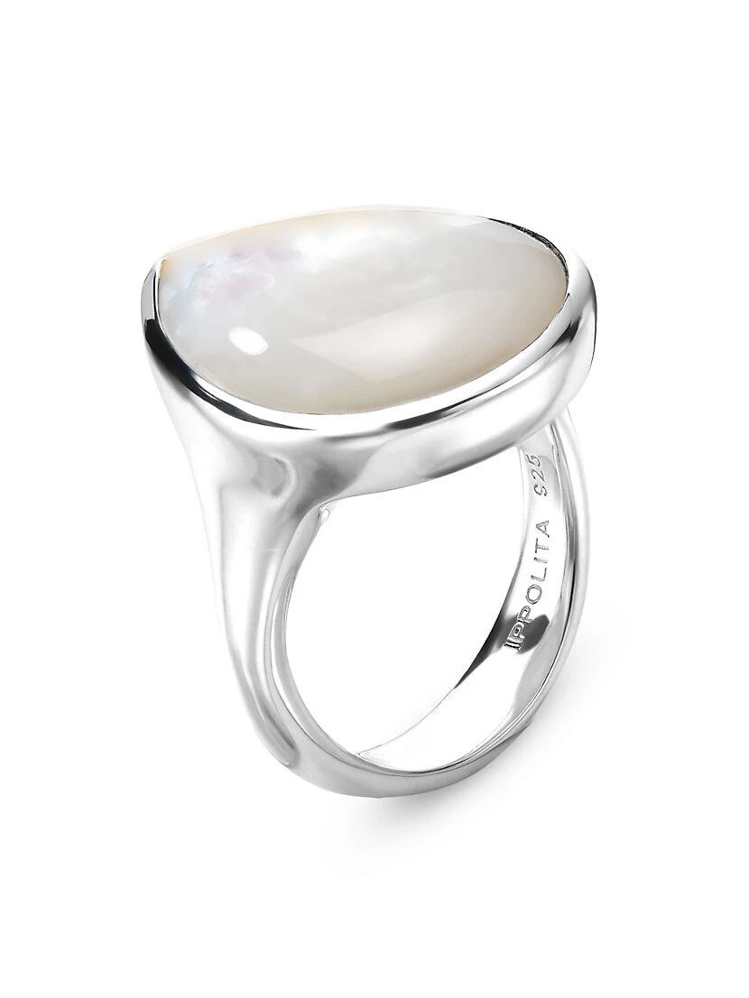 Ondine Sterling Silver & Mother-Of-Pearl Teardrop Ring 4 Ondine Sterling Silver & Mother-Of-Pearl Teardrop Ring - Image 2