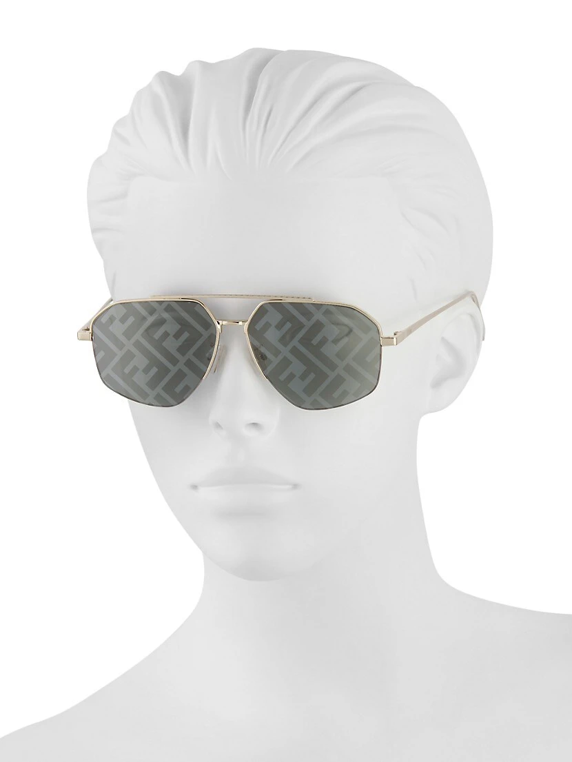 Fendi Travel 56MM Geometric Sunglasses 6 Fendi Travel 56MM Geometric Sunglasses - Image 4