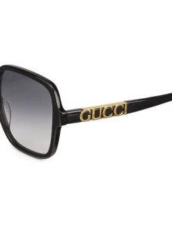 Gucci Sign 58MM Square Acetate Sunglasses -Fashion Jewelry & Accessories 0400017197565 BLACK A2