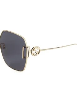Gucci Fork 64MM Square Sunglasses -Fashion Jewelry & Accessories 0400017197579 GOLD A2
