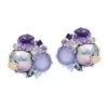 One-Of-A-Kind Sterling Silver, Tahitian Mabe Pearl, Chalcedony & Amethyst Earrings -Fashion Jewelry & Accessories 0400017229316 NOCOLOR