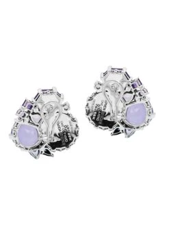 One-Of-A-Kind Sterling Silver, Tahitian Mabe Pearl, Chalcedony & Amethyst Earrings -Fashion Jewelry & Accessories 0400017229316 NOCOLOR A2