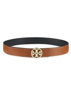 Tory Burch Reversible Miller Leather Belt -Fashion Jewelry & Accessories 0400017246339 BLACKCUOIO A2