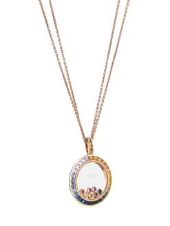 Chopard Happy Diamonds Rainbow 18K Rose Gold, Sapphire, & Diamond Pendant Necklace