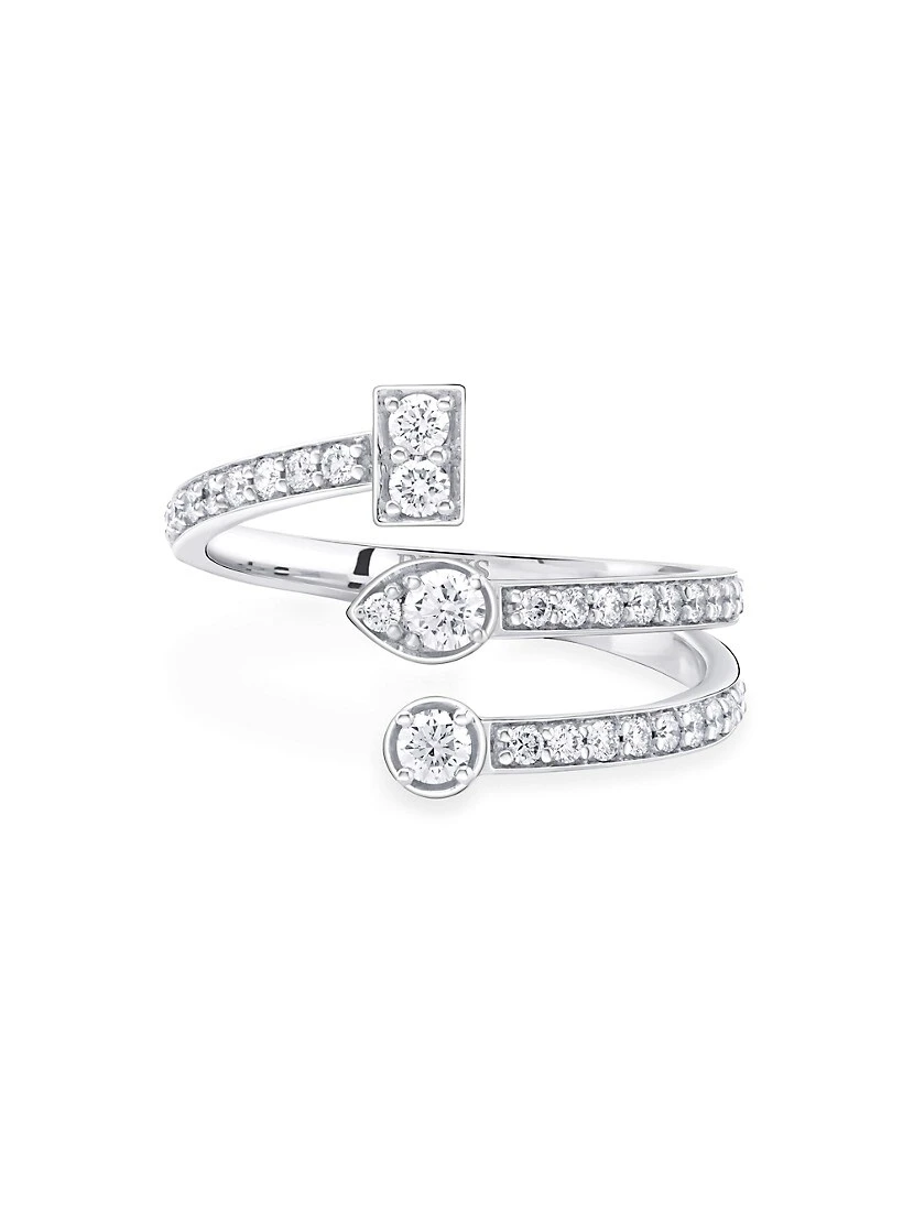 Splash 18K White Gold & 0.47 TCW Diamond Bypass Ring 3 Splash 18K White Gold & 0.47 TCW Diamond Bypass Ring