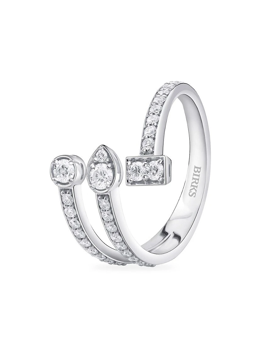 Splash 18K White Gold & 0.47 TCW Diamond Bypass Ring 4 Splash 18K White Gold & 0.47 TCW Diamond Bypass Ring - Image 2