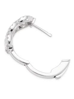 14K White Gold & 1.78 TCW Diamond Huggie Earrings -Fashion Jewelry & Accessories 0400017295290 WHITEGOLD A2