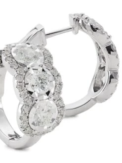 14K White Gold & 1.78 TCW Diamond Huggie Earrings -Fashion Jewelry & Accessories 0400017295290 WHITEGOLD A3