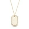 14K Yellow Gold & 0.40 TCW Diamond Dog Tag Necklace -Fashion Jewelry & Accessories 0400017295291 YELLOWGOLD