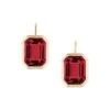 Manhattan 18K Yellow Gold & Garnet Drop Earrings -Fashion Jewelry & Accessories 0400017301999 RED