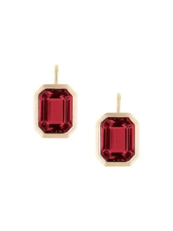 Manhattan 18K Yellow Gold & Garnet Drop Earrings