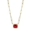Manhattan 18K Gold & Garnet Pendant Necklace -Fashion Jewelry & Accessories 0400017302000 RED