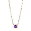 Manhattan 18K Gold & Amethyst Pendant Necklace -Fashion Jewelry & Accessories 0400017302021 YELLOWGOLD