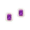 Queen 18K Yellow Gold, Amethyst, & Enamel Stud Earrings -Fashion Jewelry & Accessories 0400017302133