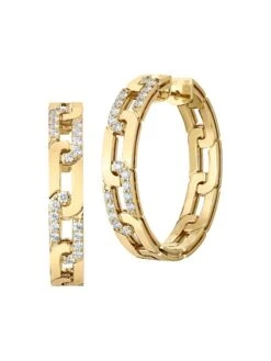 Navarra 18K Gold & Diamond Hoop Earrings