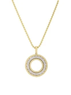 Siena 18K Gold & Diamond Open Circle Large Pendant Necklace