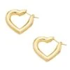 14K Yellow Gold Heart Hoop Earrings -Fashion Jewelry & Accessories 0400017339716 GOLD