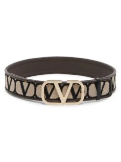 Valentino Garavani Sculpture VLogo Monogram Canvas Belt