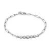 14K White Gold & Natural Diamond Paperclip Chain Bracelet 2 14K White Gold & Natural Diamond Paperclip Chain Bracelet -Fashion Jewelry & Accessories 0400017391244 WHITE