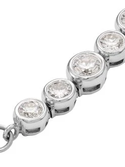 14K White Gold & Natural Diamond Paperclip Chain Bracelet -Fashion Jewelry & Accessories 0400017391244 WHITE A3