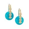 14K Yellow Gold, Turquoise, & Diamond Drop Earrings 2 14K Yellow Gold, Turquoise, & Diamond Drop Earrings -Fashion Jewelry & Accessories 0400017393461 NOCOLOR