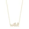 14K Yellow Gold & Diamond Wild' Script Necklace -Fashion Jewelry & Accessories 0400017398678 GOLD