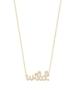 14K Yellow Gold & Diamond Wild' Script Necklace