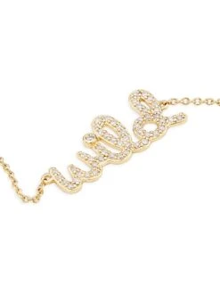 14K Yellow Gold & Diamond Wild' Script Necklace -Fashion Jewelry & Accessories 0400017398678 GOLD A3
