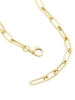 14K Yellow Gold & 0.48 TCW Diamond Paperclip Chain Necklace -Fashion Jewelry & Accessories 0400017417691 YELLOWGOLD A2