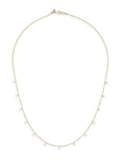 14K Yellow Gold & 0.5 TCW Diamond Station Necklace