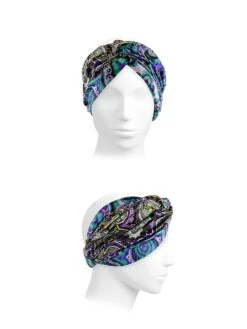 Etro Printed Satin Knotted Headband -Fashion Jewelry & Accessories 0400017428780 PURPLE A2