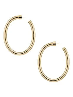 Law 10K-Gold-Plated Hoop Earrings