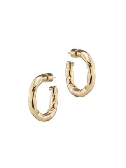 Hailey 10K-Gold-Plated Oval Huggie Hoop Earrings
